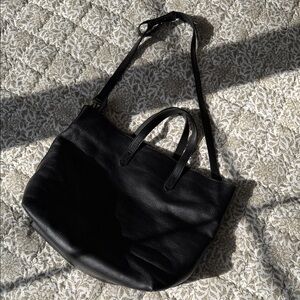 Madewell Leather Zip Top Transport Tote